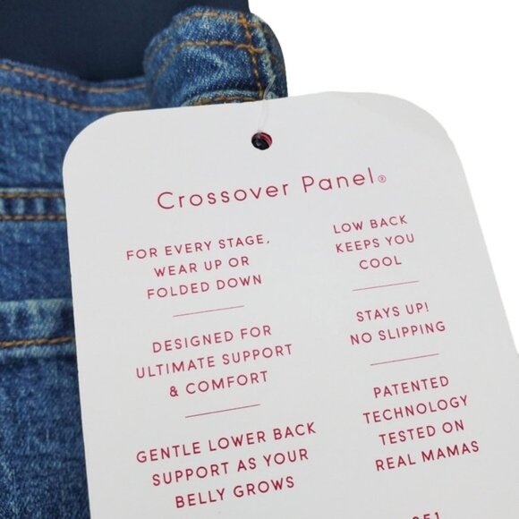 Isabel Maternity Womens Crossover Waist Panel Denim Jean Shorts Size 2 NWT - Picture 7 of 7